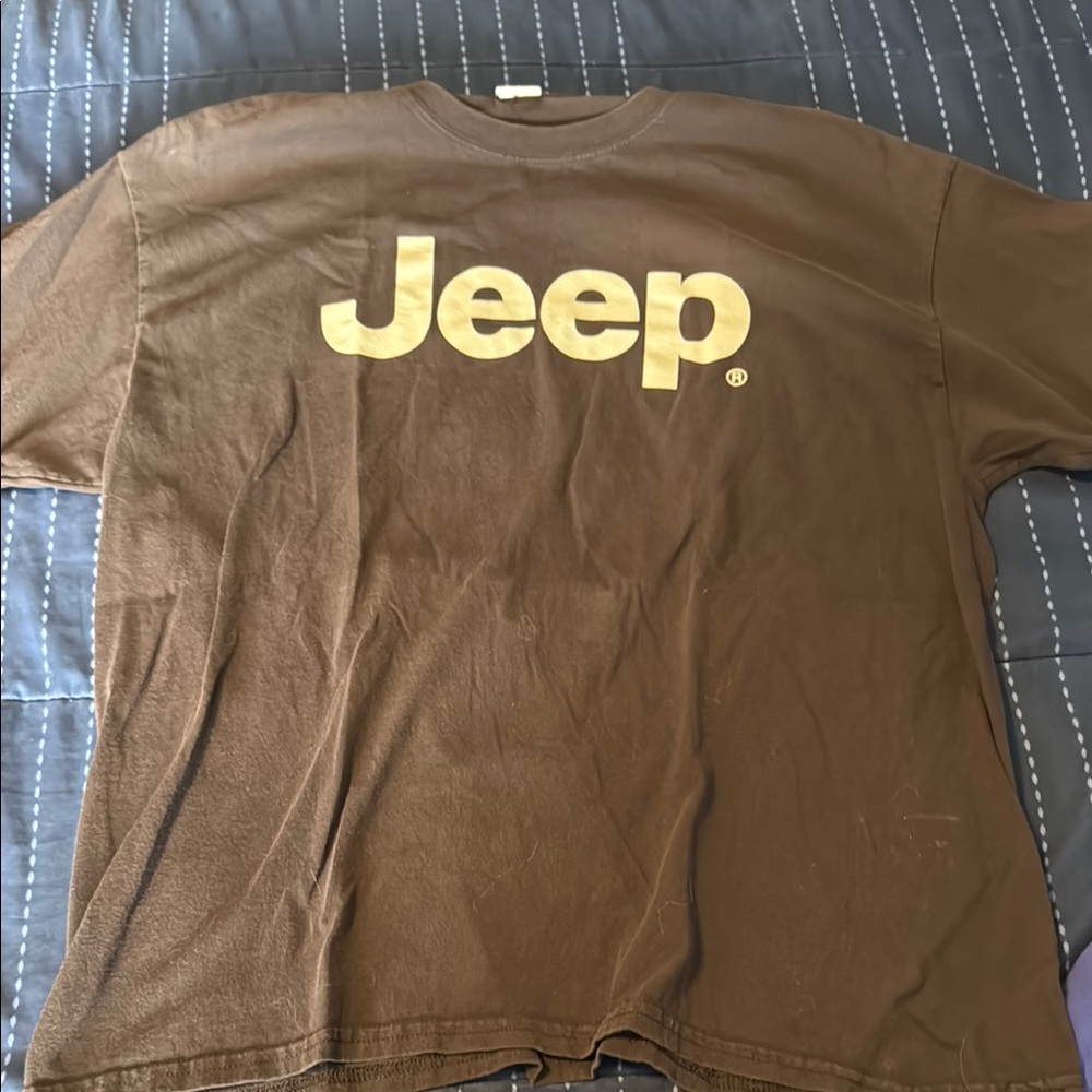 Brown Short Sleeve Jeep. Tee